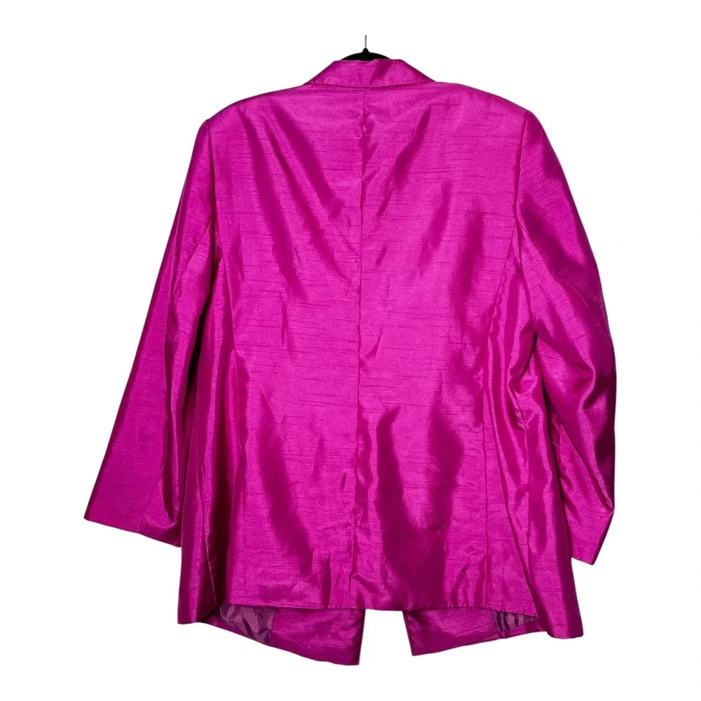 Emily Womens Magenta Pink Skirt Suit Set Rhinestone Buttons Plus‎ Size 18W